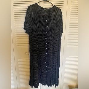 MSK 22w polka dot dress with mother of Pearl type buttons